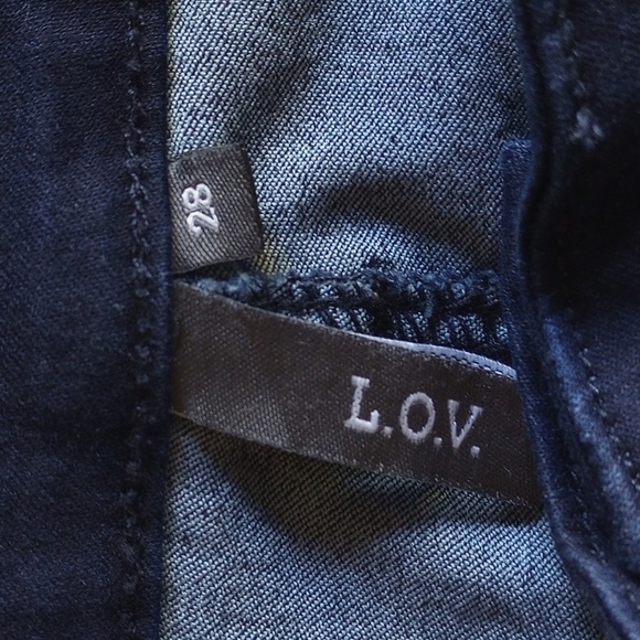 L.O.V. Mid Rise Lightweight Flare Jeans 28 Dark Blue Overdyed 29x32 50off3 - Picture 5 of 10